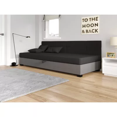 Jednolůžková čalouněná postel 100x195 LOCIKA BIZ 1 - šedá / světle šedá