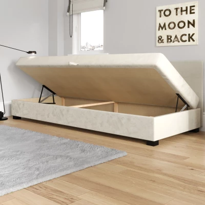 Jednolůžková čalouněná postel 100x195 LOCIKA BIZ 1 - černá / ecru