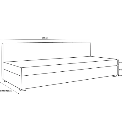 Jednolůžková čalouněná postel 110x195 LOCIKA BIZ 1 - černá / ecru