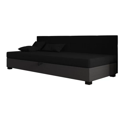 Jednolůžková čalouněná postel 100x195 LOCIKA BIZ 1 - černá / šedá