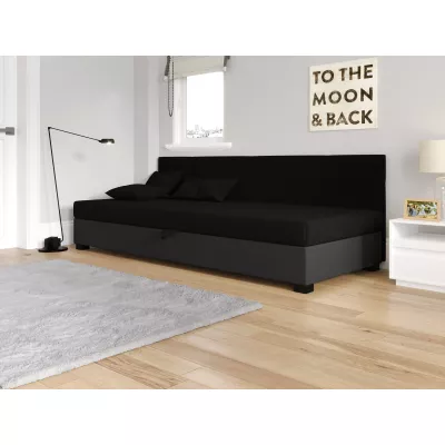 Jednolůžková čalouněná postel 100x195 LOCIKA BIZ 1 - černá / šedá