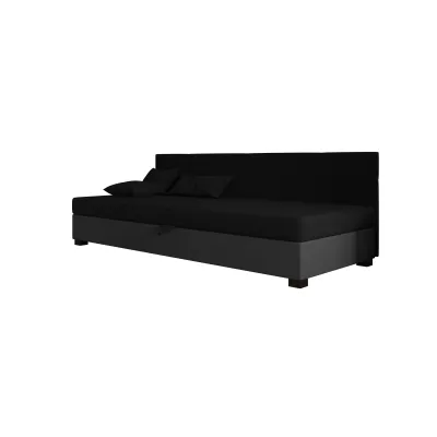 Jednolůžková čalouněná postel 110x195 LOCIKA BIZ 1 - černá / šedá