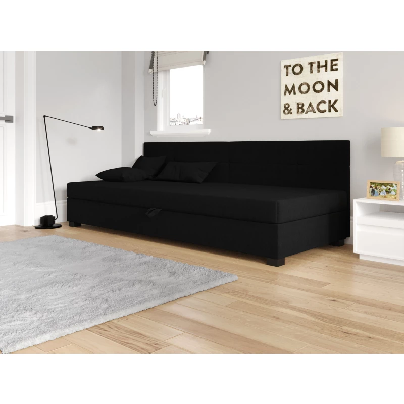 Jednolůžková čalouněná postel 100x195 LOCIKA BIZ 1 - černá