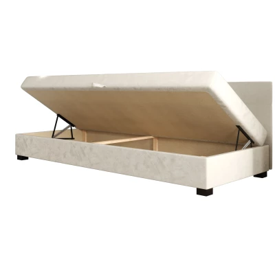 Jednolůžková čalouněná postel 100x195 LOCIKA BIZ 1 - světle šedá / ecru