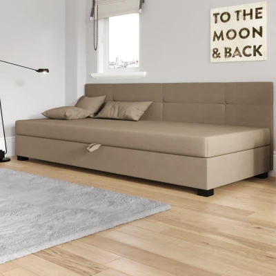 Jednolůžková čalouněná postel 100x195 LOCIKA BIZ 1 - hnědá
