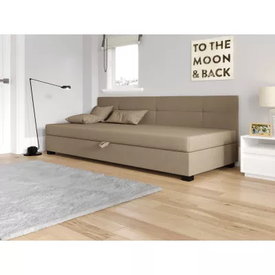 Jednolůžková čalouněná postel 100x195 LOCIKA BIZ 1 - hnědá