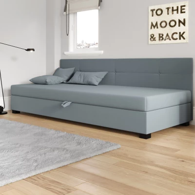 Jednolůžková čalouněná postel 100x195 LOCIKA BIZ 1 - modrošedá
