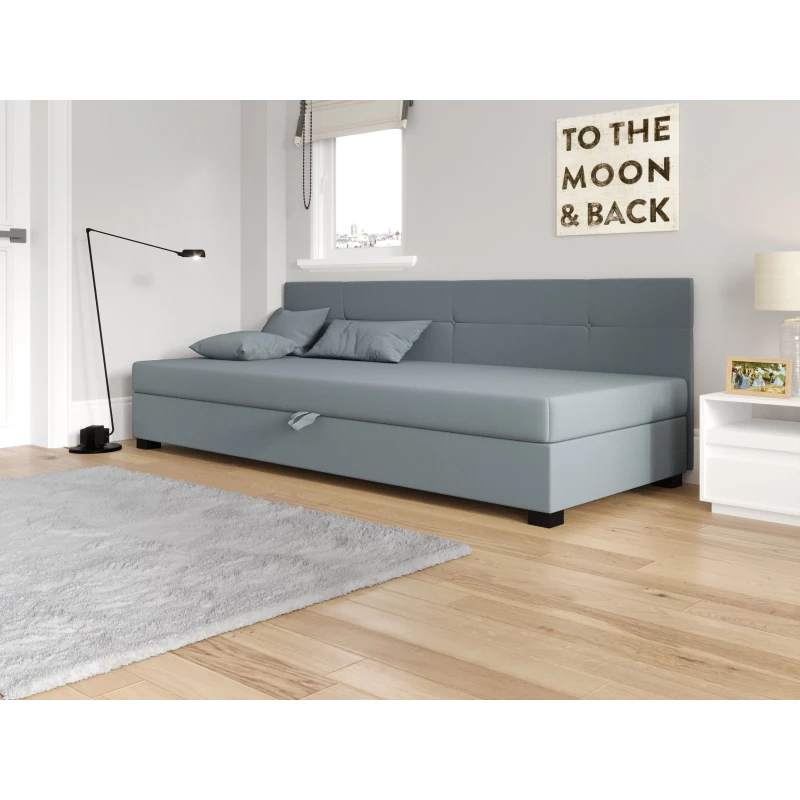 Jednolůžková čalouněná postel 100x195 LOCIKA BIZ 1 - modrošedá