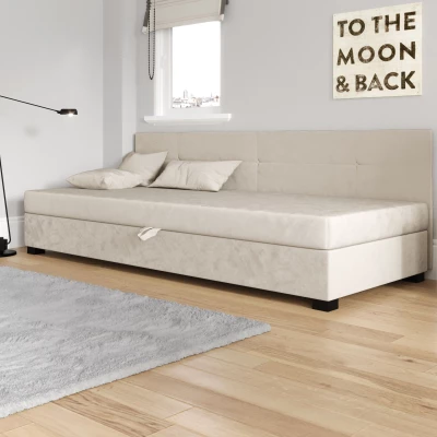 Jednolůžková čalouněná postel 100x195 LOCIKA BIZ 1 - ecru