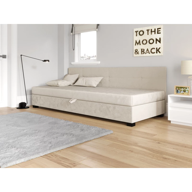 Jednolůžková čalouněná postel 100x195 LOCIKA BIZ 1 - ecru