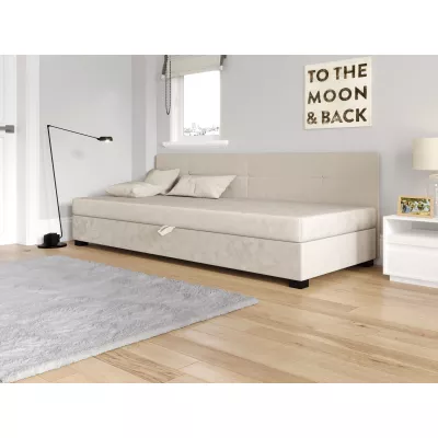 Jednolůžková čalouněná postel 100x195 LOCIKA BIZ 1 - ecru