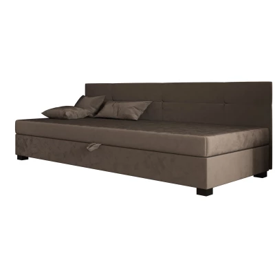 Jednolůžková čalouněná postel 100x195 LOCIKA BIZ 1 - tmavě hnědá