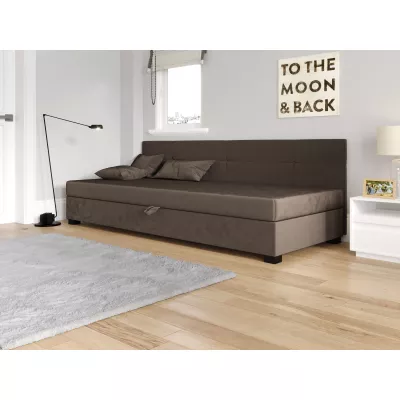 Jednolůžková čalouněná postel 100x195 LOCIKA BIZ 1 - tmavě hnědá