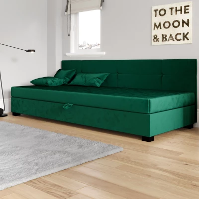 Jednolůžková čalouněná postel 110x195 LOCIKA BIZ 1 - zelená