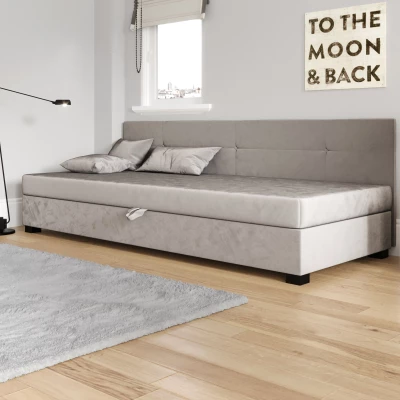 Jednolůžková čalouněná postel 100x195 LOCIKA BIZ 1 - světle šedá