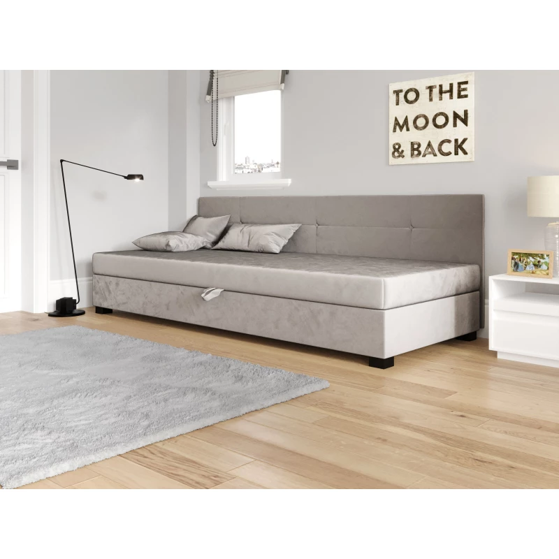 Jednolůžková čalouněná postel 100x195 LOCIKA BIZ 1 - světle šedá