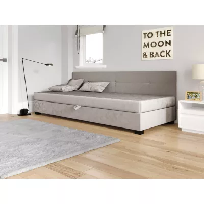 Jednolůžková čalouněná postel 100x195 LOCIKA BIZ 1 - světle šedá