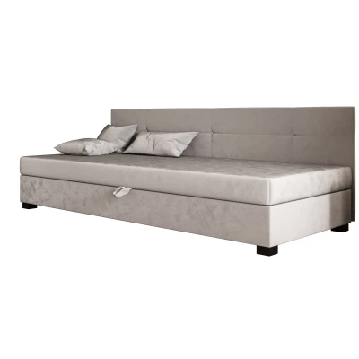 Jednolůžková čalouněná postel 110x195 LOCIKA BIZ 1 - světle šedá