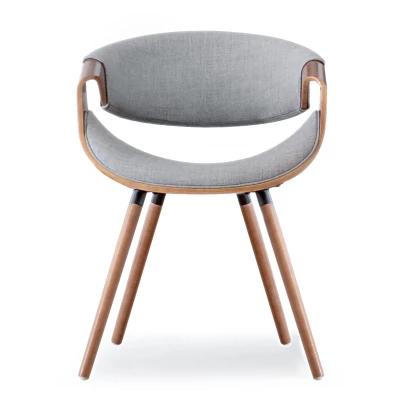 VÝPRODEJ - Designová jídelní židle SAROLTA - ořech / šedá 2