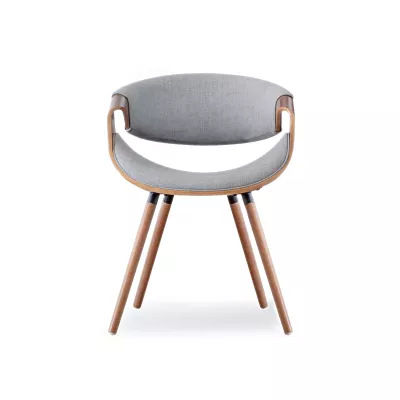 VÝPRODEJ - Designová jídelní židle SAROLTA - ořech / šedá 2