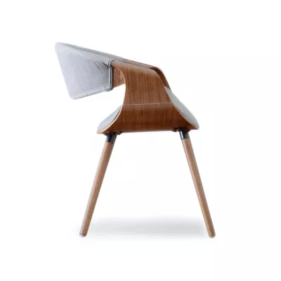 VÝPRODEJ - Designová jídelní židle SAROLTA - ořech / šedá 2