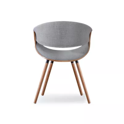 VÝPRODEJ - Designová jídelní židle SAROLTA - ořech / šedá 2