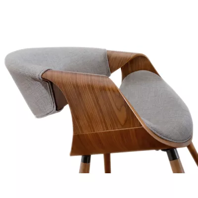 VÝPRODEJ - Designová jídelní židle SAROLTA - ořech / šedá 2