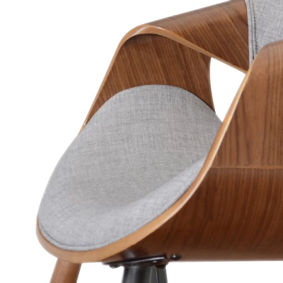 VÝPRODEJ - Designová jídelní židle SAROLTA - ořech / šedá 2