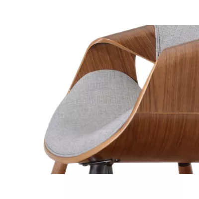VÝPRODEJ - Designová jídelní židle SAROLTA - ořech / šedá 2