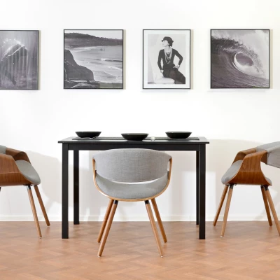 VÝPRODEJ - Designová jídelní židle SAROLTA - ořech / šedá 2