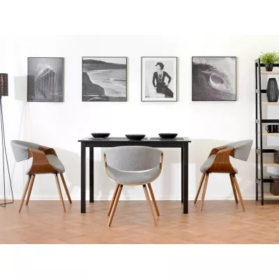 VÝPRODEJ - Designová jídelní židle SAROLTA - ořech / šedá 2