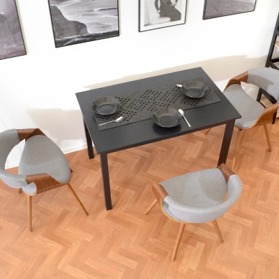 VÝPRODEJ - Designová jídelní židle SAROLTA - ořech / šedá 2