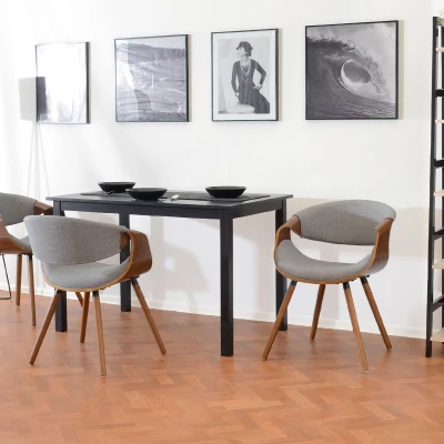 VÝPRODEJ - Designová jídelní židle SAROLTA - ořech / šedá 2