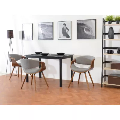 VÝPRODEJ - Designová jídelní židle SAROLTA - ořech / šedá 2