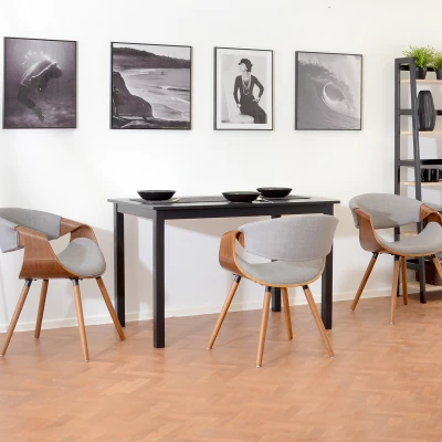 VÝPRODEJ - Designová jídelní židle SAROLTA - ořech / šedá 2