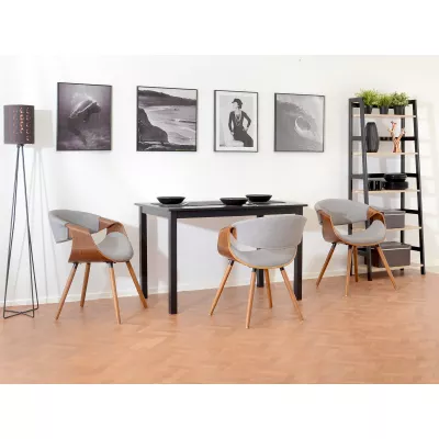 VÝPRODEJ - Designová jídelní židle SAROLTA - ořech / šedá 2