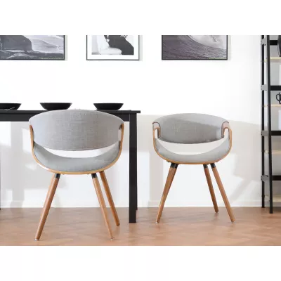 VÝPRODEJ - Designová jídelní židle SAROLTA - ořech / šedá 2