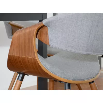 VÝPRODEJ - Designová jídelní židle SAROLTA - ořech / šedá 2