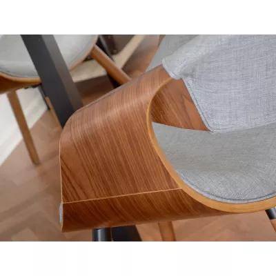 VÝPRODEJ - Designová jídelní židle SAROLTA - ořech / šedá 2