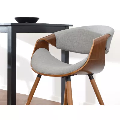 VÝPRODEJ - Designová jídelní židle SAROLTA - ořech / šedá 2