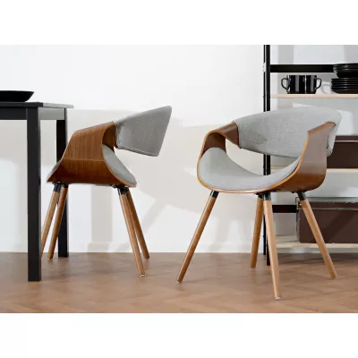 VÝPRODEJ - Designová jídelní židle SAROLTA - ořech / šedá 2