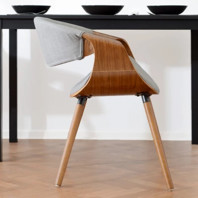 VÝPRODEJ - Designová jídelní židle SAROLTA - ořech / šedá 2