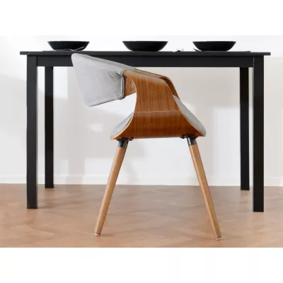VÝPRODEJ - Designová jídelní židle SAROLTA - ořech / šedá 2