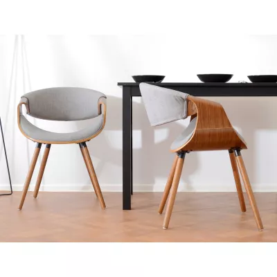 VÝPRODEJ - Designová jídelní židle SAROLTA - ořech / šedá 2