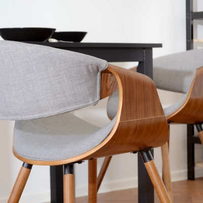 VÝPRODEJ - Designová jídelní židle SAROLTA - ořech / šedá 2