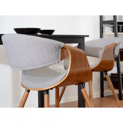 VÝPRODEJ - Designová jídelní židle SAROLTA - ořech / šedá 2