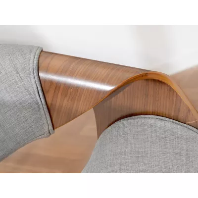 VÝPRODEJ - Designová jídelní židle SAROLTA - ořech / šedá 2