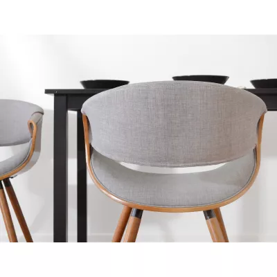 VÝPRODEJ - Designová jídelní židle SAROLTA - ořech / šedá 2
