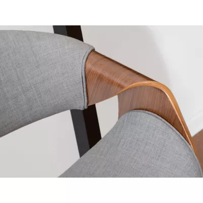 VÝPRODEJ - Designová jídelní židle SAROLTA - ořech / šedá 2