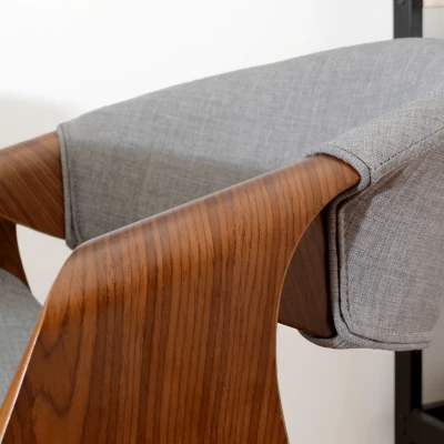 VÝPRODEJ - Designová jídelní židle SAROLTA - ořech / šedá 2